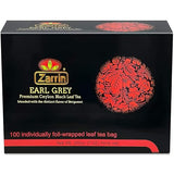 Zarrin - Premium Ceylon Earl Grey Black Leaf Tea, 100 Individually Foil-wrapped Tea Bags