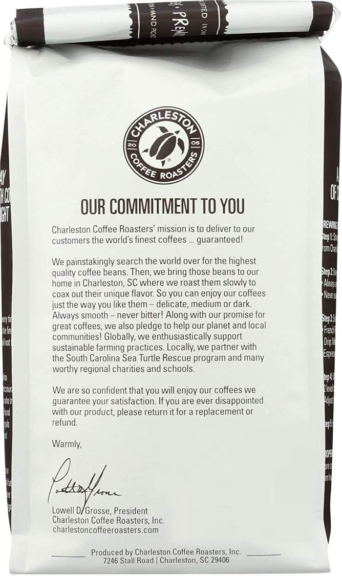 Charleston Coffee Roasters | Specialty Organic Whole Bean Coffee | Hand Picked, Premium Slow Roast | (Breakfast Blend, Medium Roast) 28oz