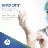 Dynarex AccuTouch Disposable Latex Exam Gloves, Powder-Free, For Sensitive Hands with Textured Palms, Used by Professionals, Bisque, Small, 1 Box