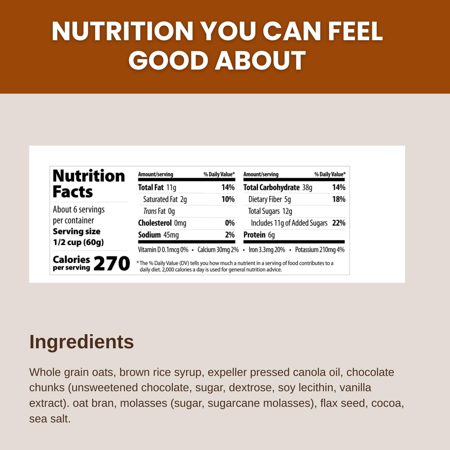 Erin Baker’s Homestyle Double Chocolate Granola with Ancient Grains - Made from Natural Ingredients, Crunchy, Versatile Snack or Cereal - Vegan