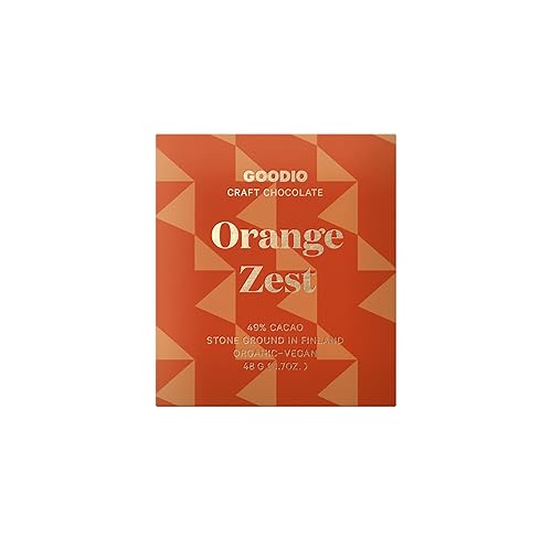 Goodio Raw & Organic Chocolate, Orange Zest Chocolate 49%, 1.7 Ounce