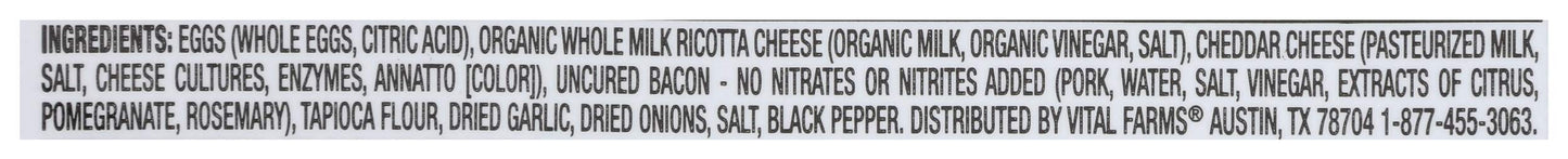Vital Farms, Egg Bites Bacon Cheddar, 4.6 Ounce