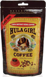 KONA COFFEE 100% - Premium Freeze Dried Instant - Low Acid - Medium Roast Arabica, 1.5oz (1 Pack | 25 Servings) KONA COFFEE 100% - Low Acid Coffee