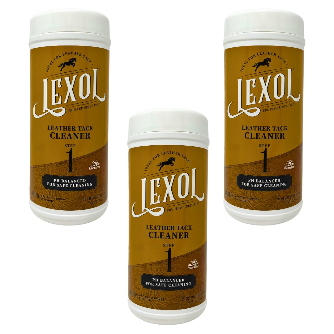 Lexol Leather Cleaner Quick Wipes - 75 Pre-Moistened Towels (3 Packs Containing 25 Each)