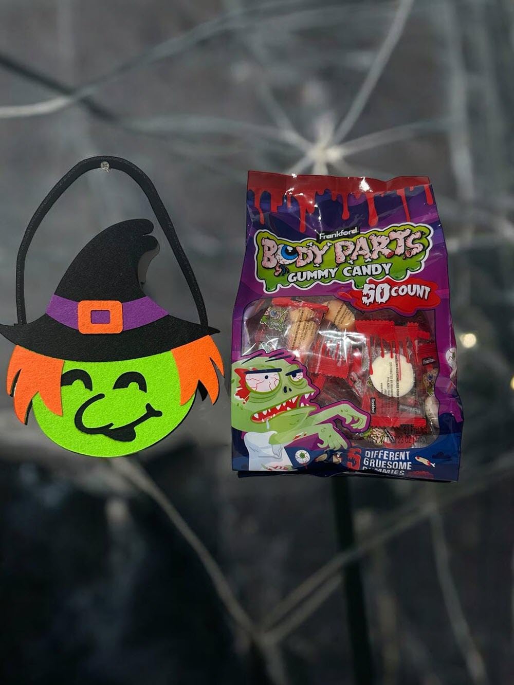 Halloween Candy Treats, Kid's Snacks for Trick or Treating, School Parties plus a B BBO Halloween souvenir pouch! (Halloween Body Part Candies and a