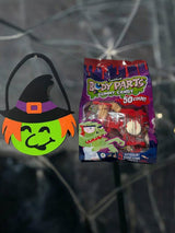 Halloween Candy Treats, Kid's Snacks for Trick or Treating, School Parties plus a B BBO Halloween souvenir pouch! (Halloween Body Part Candies and a