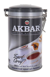 Akbar Brothers Ceylon Loose Medium Leaf Earl Grey Tea - Black Tea with Bergamot - 225g / 7.94oz in Metal Tin Can