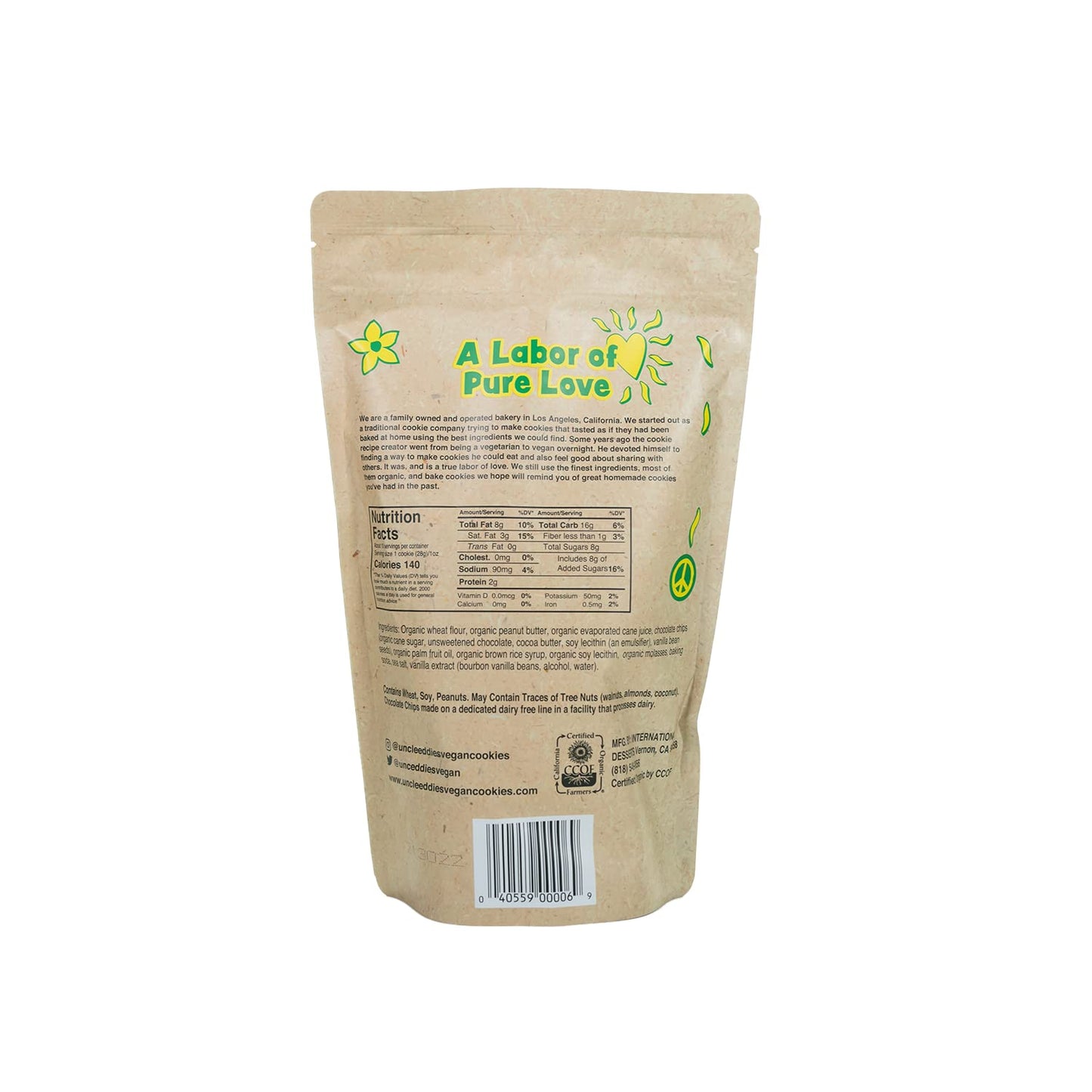 Uncle Eddies Cookies Peanut Butter Chocolate Chip Cookies, 10 OZ