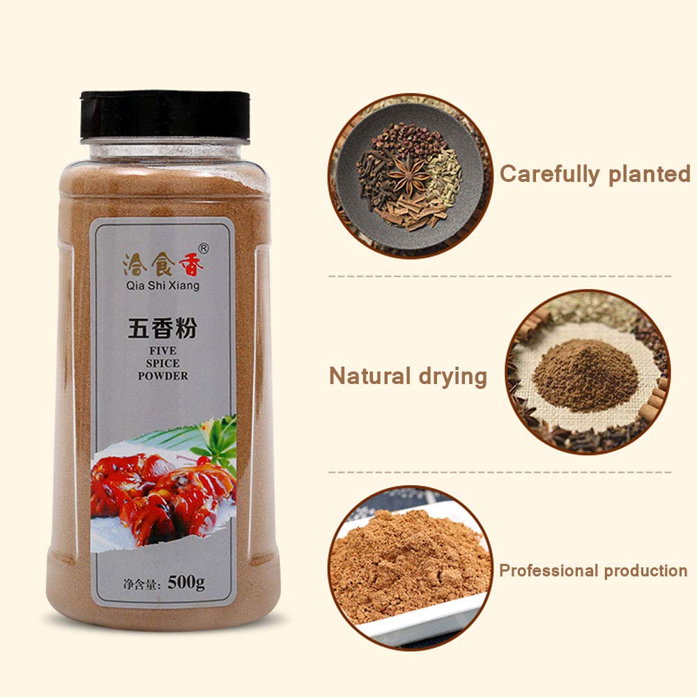 Chinese Five Spice Blend, Traditional 5 Spice Powder Mixed Seasoning, No Preservatives, for Asian Cuisine Stir Fry, 17.6 oz Plastic Shaker