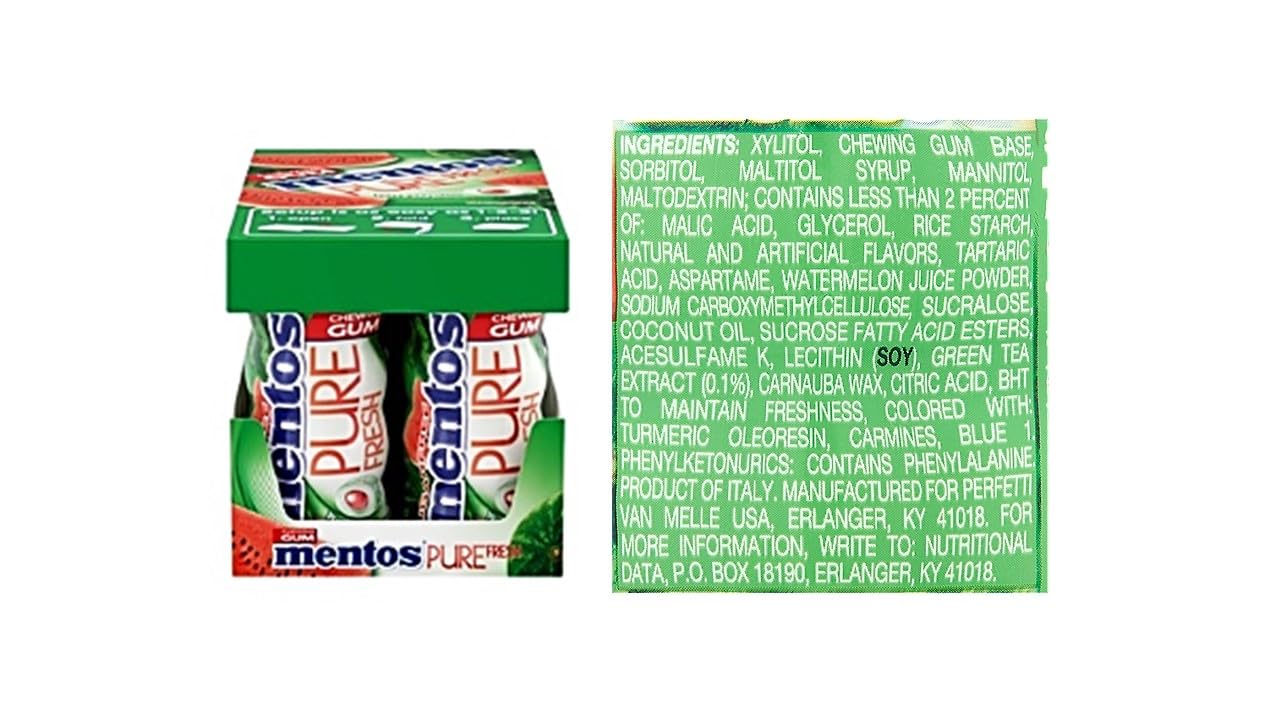 Sugar Free Chewing Gum - Variety Pocket Bottle Pack Watermelon Flavor and Berry Lime Pocket Bottle with Green Tea Extract, 1.05 Ounce per Bottle