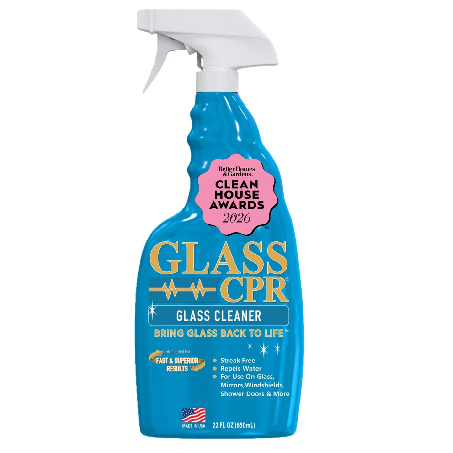 Glass CPR 2-in-1 Glass Cleaner & Water Repellent (22oz) | Deep Cleaning for Glass, Mirrors, Windows, Windshields, Shower Doors