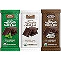 Missy J's Organic Carob Dark Delights Unsweetened Sampler Candy Bar 3 Pack, Vegan, Gluten and Caffeine Free Healthy Substitute for Chocolate, Perfect