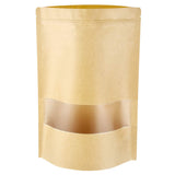 Blisstime Stand Up Pouches, 50 Pack Kraft Paper Bags with Matte Window and Tear Notch Resealable Bags for Small Business Home Use (6.5 x 8.7 Inches)