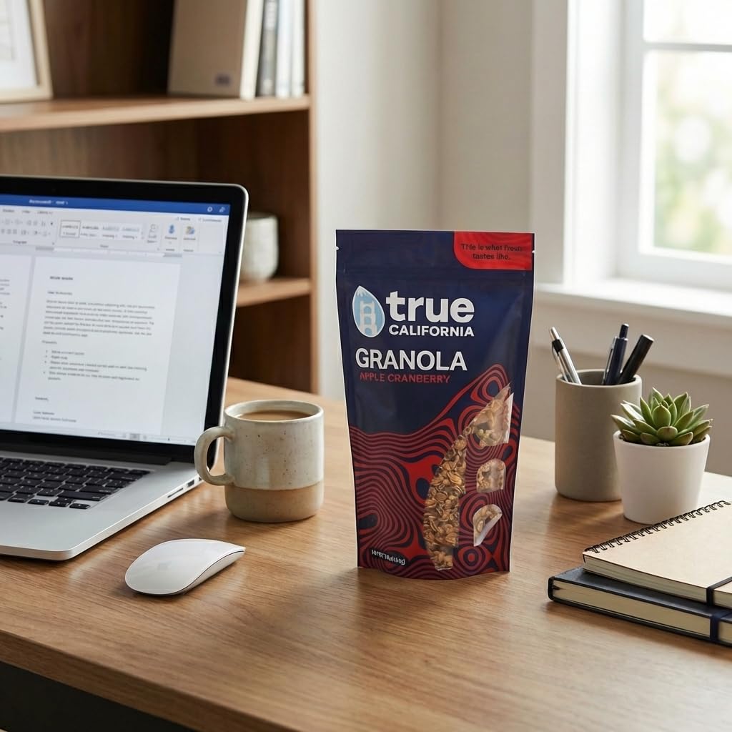 True California Apple Cranberry Granola (1 LB x 2 Packs) Gluten Free, Non-GMO, Clean-Label Ingredients - Plant-Based, Vegan - Made with Almonds