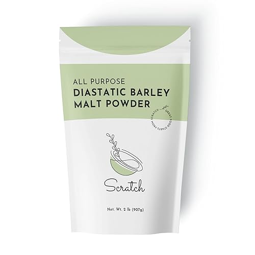 Scratch Diastatic Malt Powder for Baking - (2LB) Dried Barley Malt for Baking Bread - Bread Improver - Premium Baking Ingredients for Breads, Pizzas