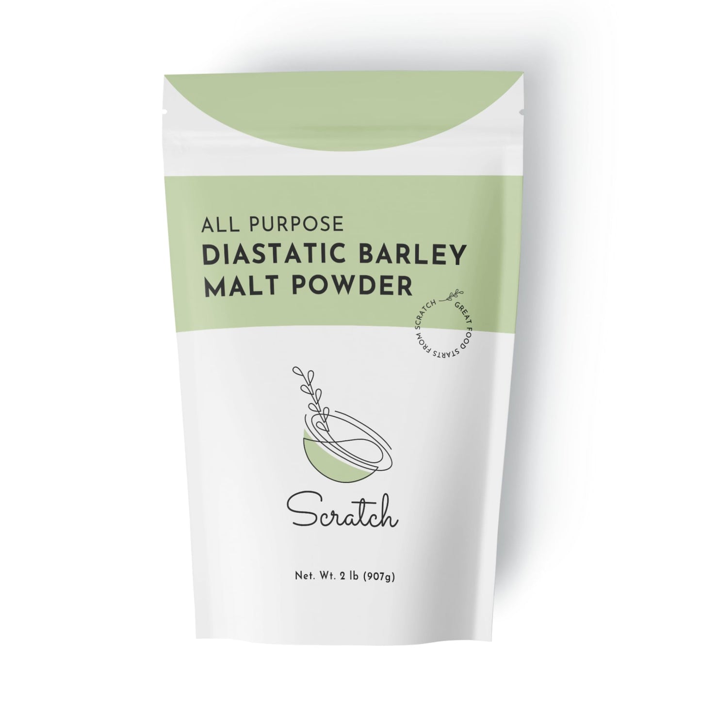 Scratch Diastatic Malt Powder for Baking - (2LB) Dried Barley Malt for Baking Bread - Bread Improver - Premium Baking Ingredients for Breads, Pizzas