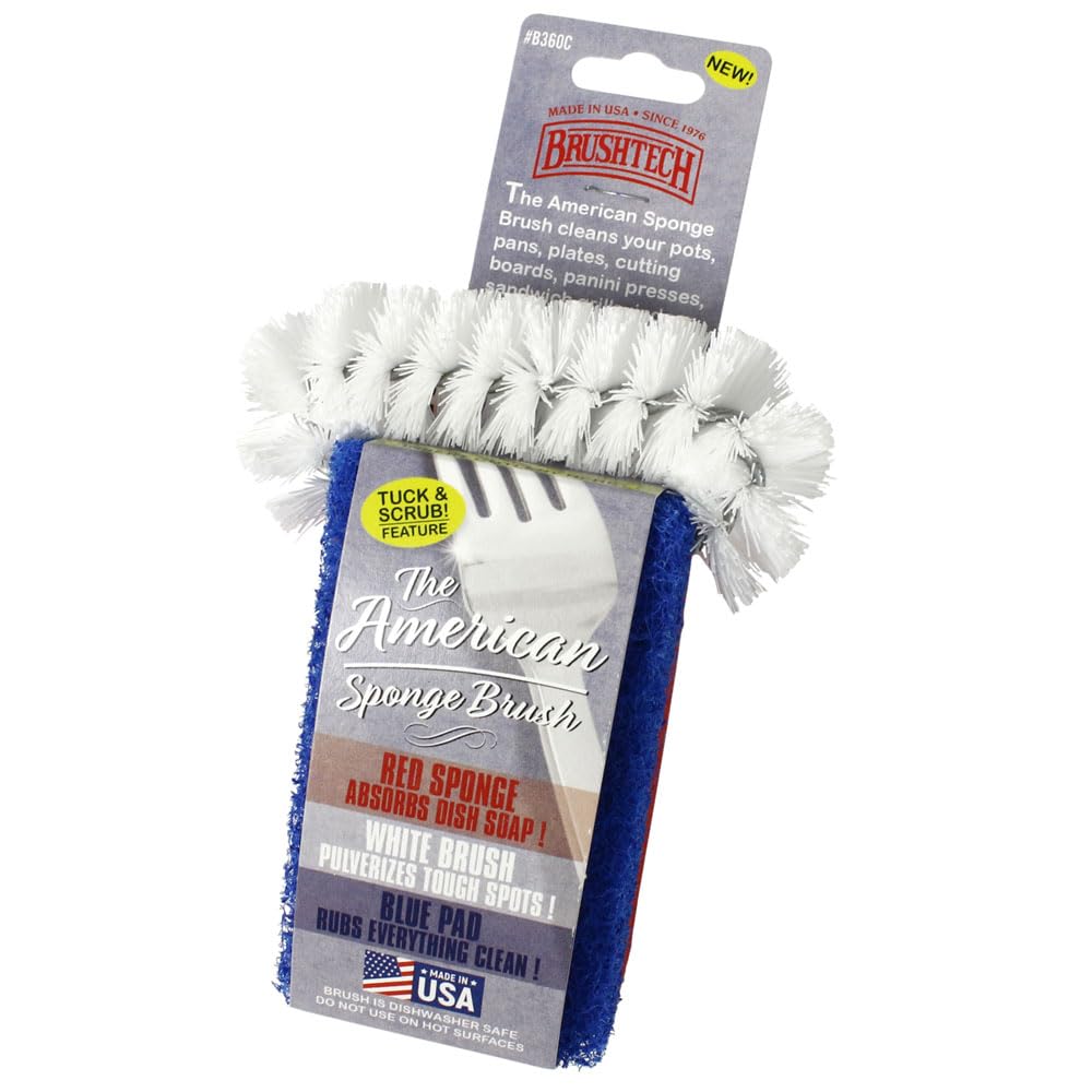 Brushtech The American Sponge Bristle Brush All Purpose Cleaning Kitchen Tool