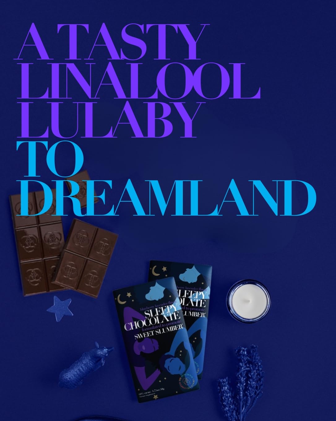 Sleepy Chocolate Bar - Premium Dark Chocolate with Chamomile, Passionflower & Melatonin for Restful Sleep, Vegan & Gluten-Free (1.5 oz (3) serving