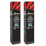 Amore Vegan Chili Pepper Paste In A Tube (3.2oz) - Non GMO Certified and Made In Italy (2 Pack)