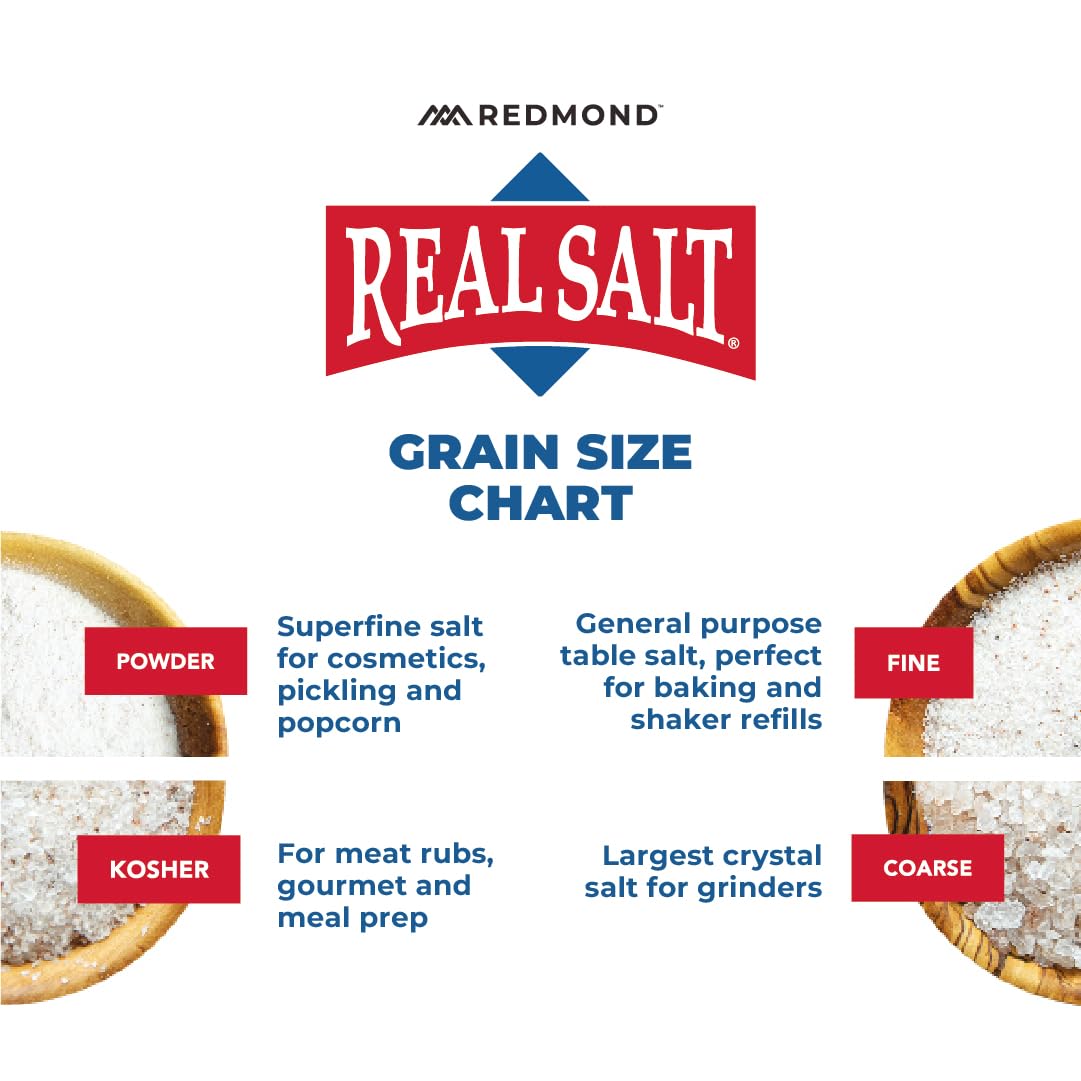 Redmond Real Sea Salt - Natural Unrefined Organic Gluten Free, Seasoning 8.25 Ounce Shaker bundle (Onion, Season, Garlic)