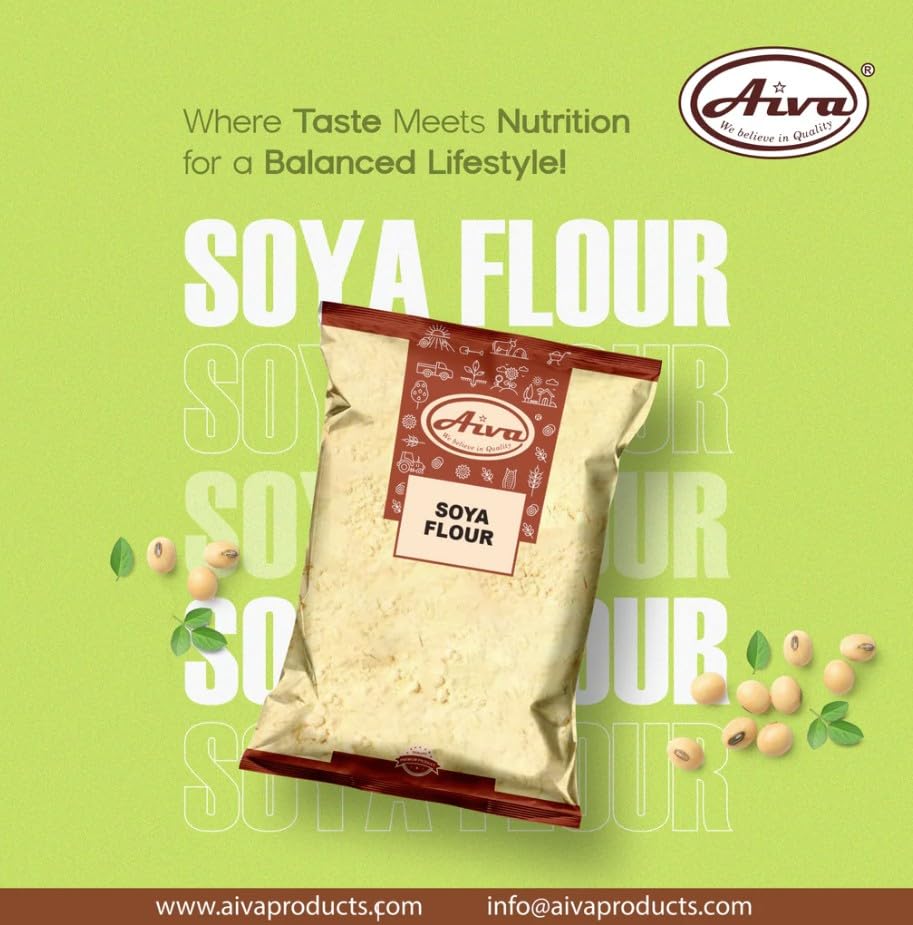 Aiva Soy Soya Bean Floour | Soy Bean Flour (Soy Flour) - 4 LB