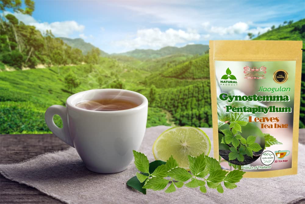Hida Beauty Premium Pure Jiaogulan Gynostemma Pentaphyllum Teabags 30 Count Dried Loose Leaf