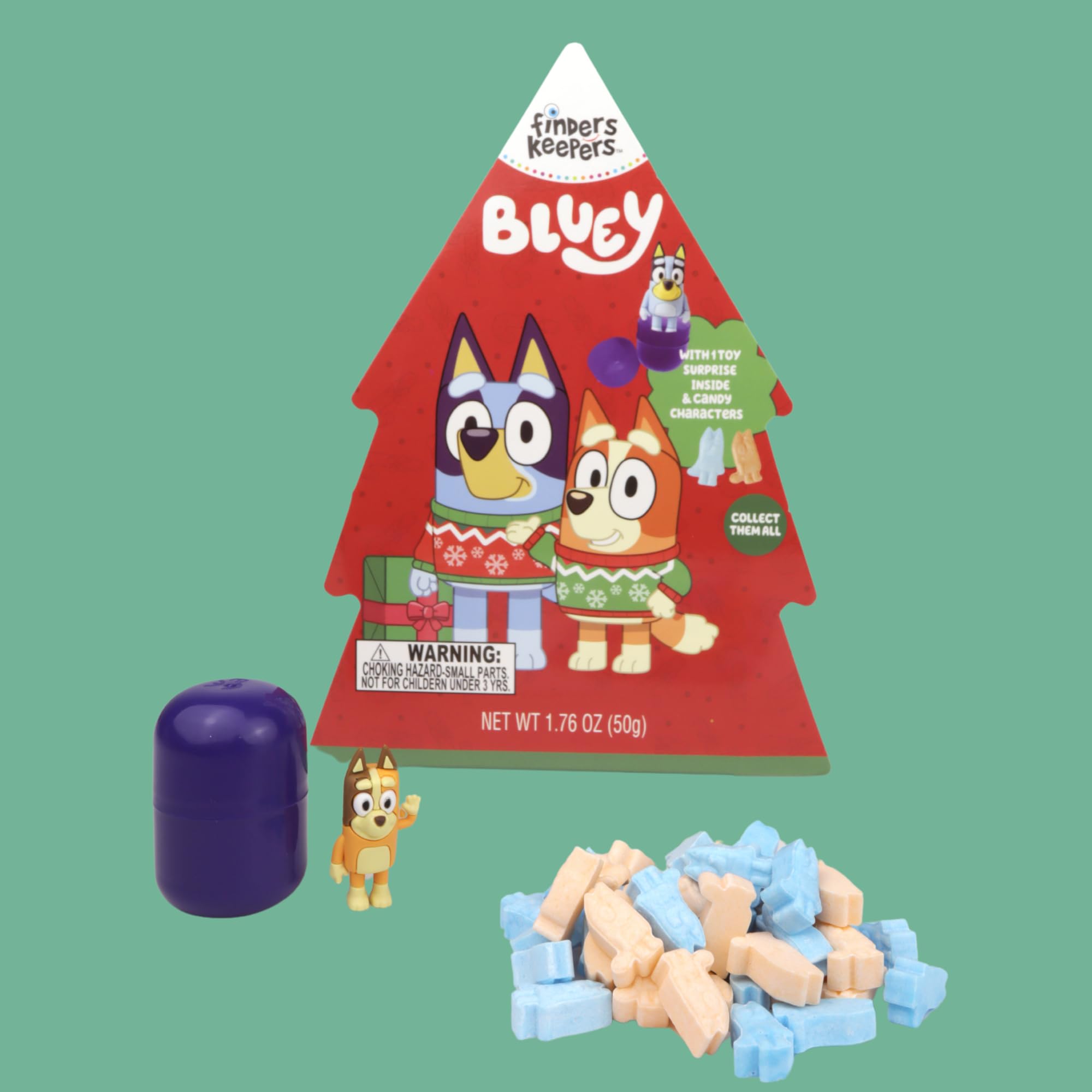 Galerie Bluey Finders Keepers Christmas Box, Individually Wrapped Hard Candies, Collectible Candy Gift, 1.76 Ounces