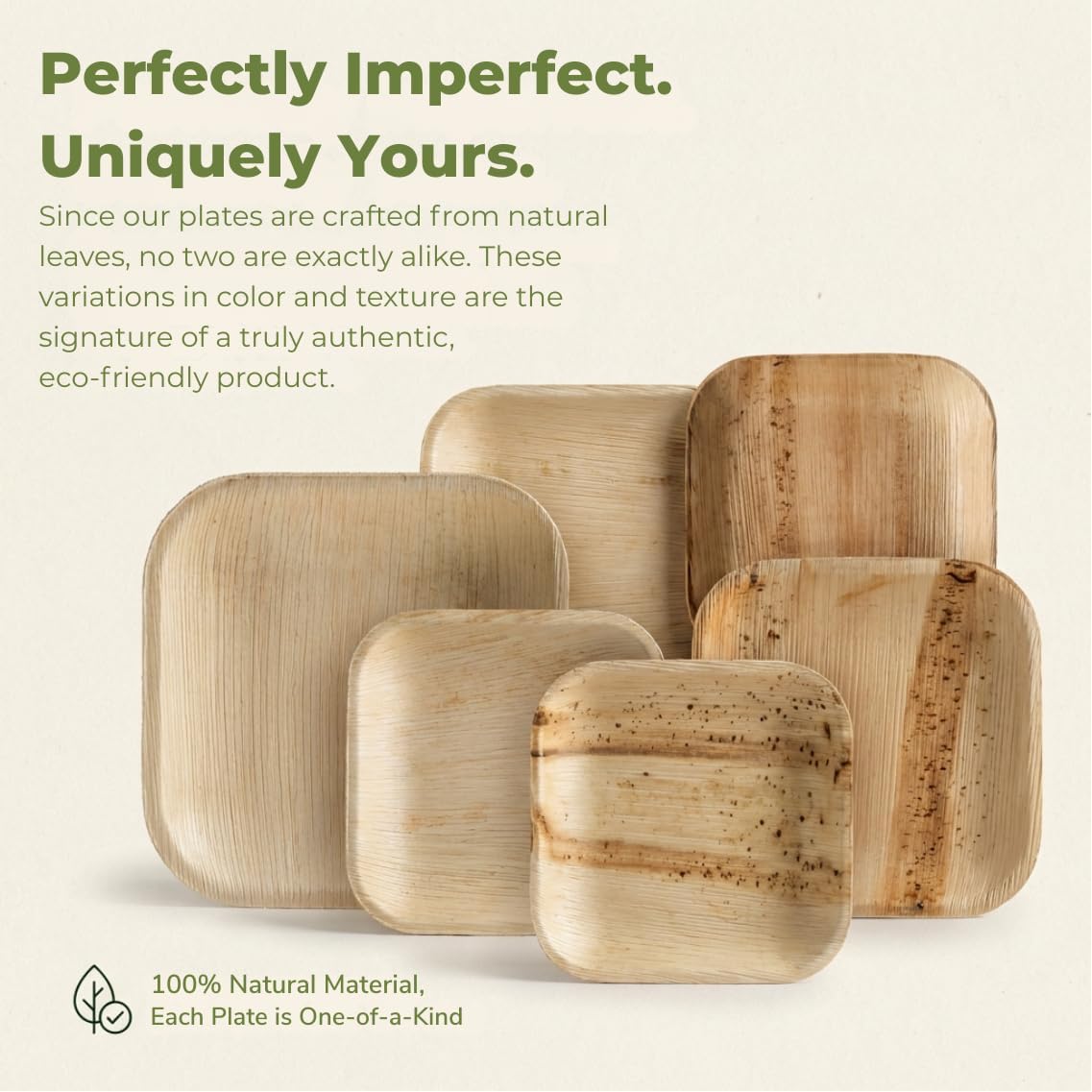 Palm Leaf Plates 10 Inch Bamboo Paper Disposable 50 Bulk Dinner Square Party Plates Event Tableware Eco Biodegradable Compostable Wooden Plate Best