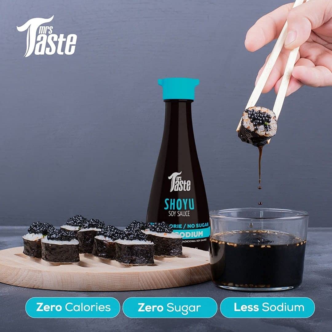 Mrs Taste Sugar Free Soy Sauce, Zero Calories, Low Sodium, Zero Sugar, Keto Friendly, Paleo Friendly, Shoyu Soy, Condiments and Sauces, 5.4 oz