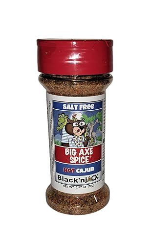 Big Axe Spice BLACK'NJACK - Cajun, Blackening Seasoning Salt Free, Gluten Free, Sugar Free, Preservative Free - Vegan, Kosher & Halal Friendly