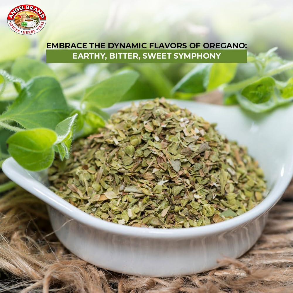 Angel Brand Dried Oregano Leaves 4.5 oz Bottle - Premium Oregano Spice for Cooking, Seasoning, and Flavoring - Perfect for Italian and Mediterranean