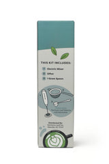 Harmony Leaf Modern Matcha Starter Kit, 3 Piece Set with Stainless Steel Sifter, One Half Teaspoon Scoop and Electric Milk Frother