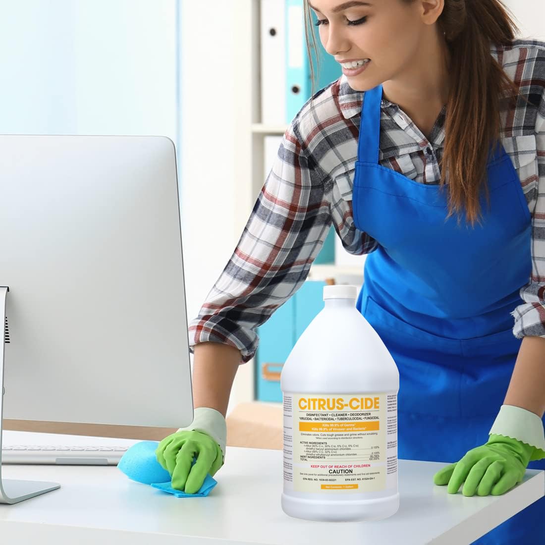 ForPro Citrus-Cide Hospital Grade Disinfectant Cleaner, All Purpose Cleaner, Disinfectant & Deodorizer, Citrus Scent, 1 Gallon Refill (128 fl. oz.)