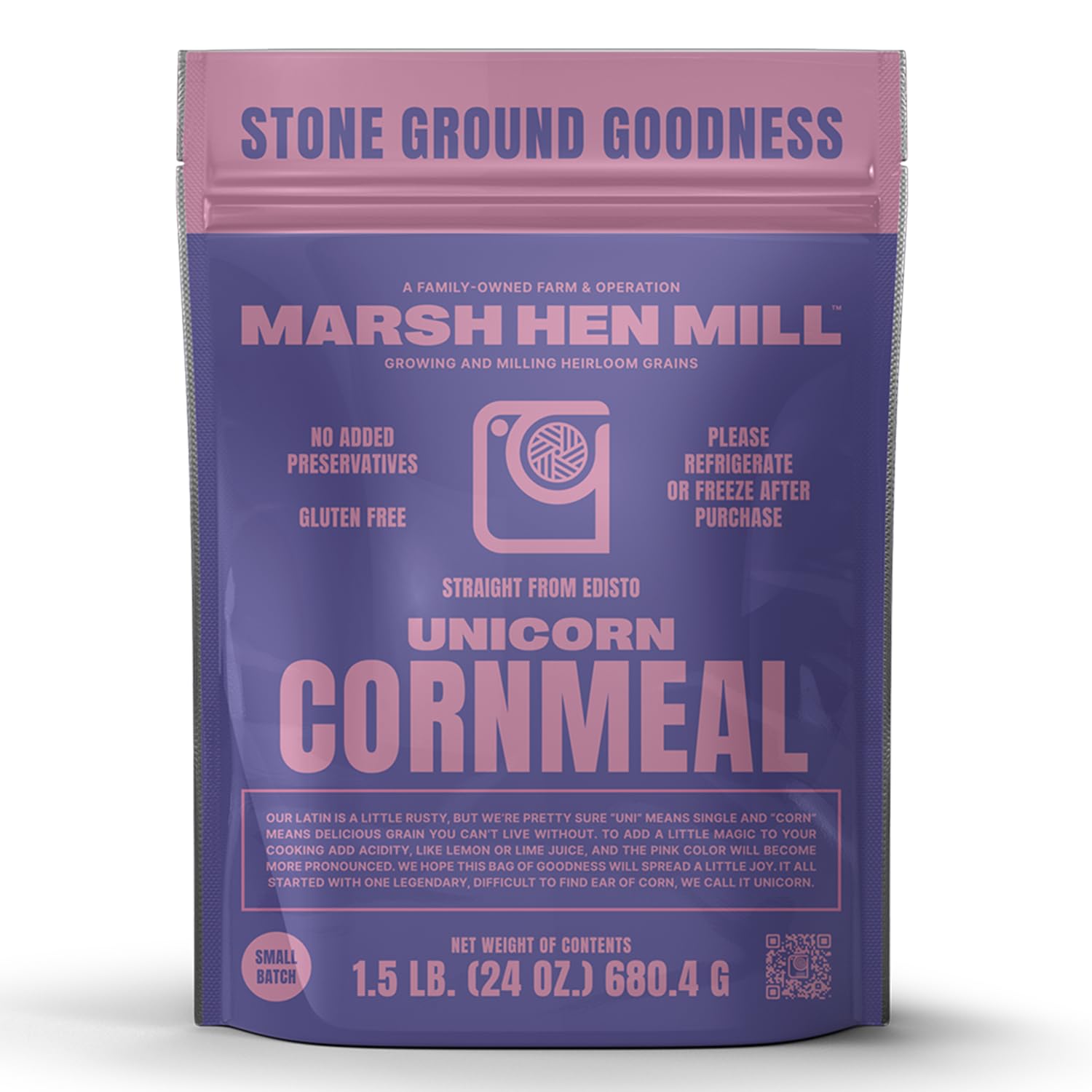 Marsh Hen Mill Unicorn Heirloom Stone Ground Cornmeal | Creamy Texture for Exceptional Cornbread Corn Cakes & Pie Crust | Gluten Free Flour