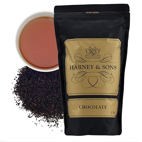 Harney & Sons Chocolate Loose Leaf Black Tea - Chocolate Vanilla Flavored Tea, Caffeinated, 16 oz Bag