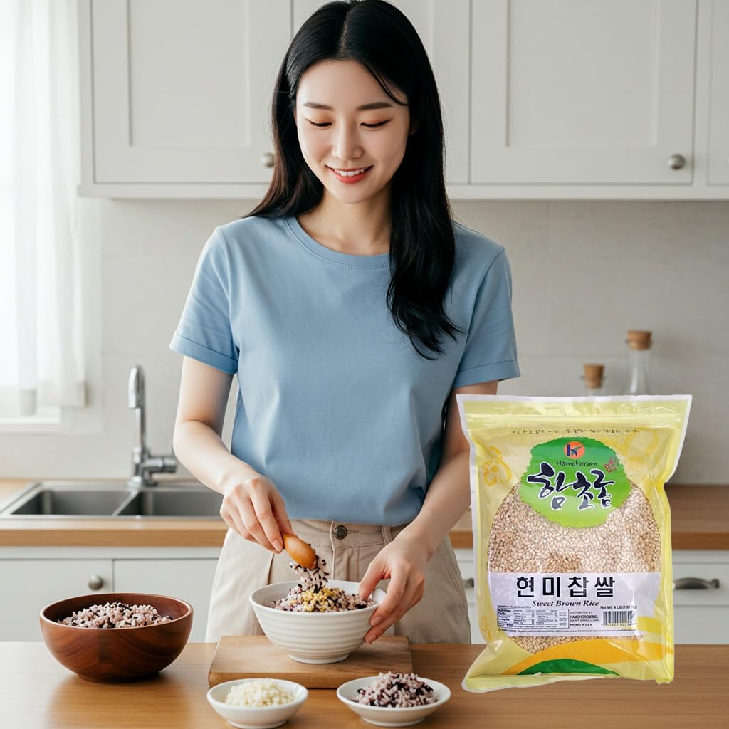 Brown Sweet Rice Sweet Sticky Rice Glutinous Short Grain Brown Rice in Fibers and Minerals ???? 4lb