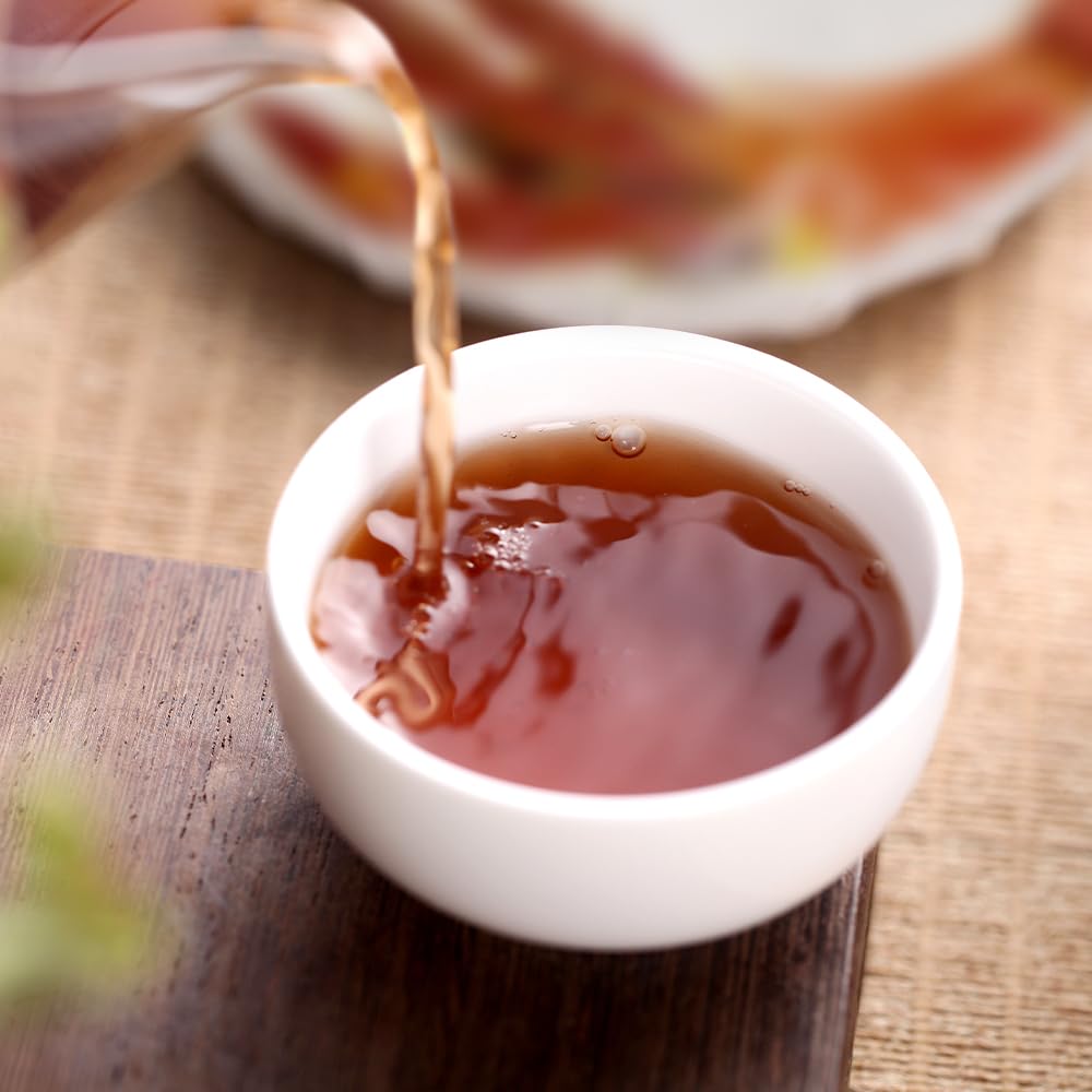 SANRAN Pu Erh Tea, Aged Puer Tea Cake, Ripe Puerh Black Tea, Year 2015, 12.60oz