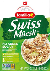 Familia Swiss Muesli Cereal, 0g Added Sugar, Energy-Packed Cereal with Raisins, Hazelnuts and Almonds, 12 Ounce Box (Pack of 12)