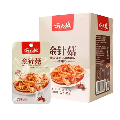 Snack Food Gifts Latiao Spicy Enoki Mushroom - Spicy Red Oil Enoki Mushroom Spicy Strip Series Ready-to-Eat Pickled Vegetables, Snack Food Chili Sauce