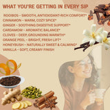 Amazing Chai Herbal Tea - Rooibos, Cinnamon, Ginger, Cardamom & Cloves - Caffeine-Free Spiced Blend for Digestive Comfort & Calm Balance - 3 oz Loose