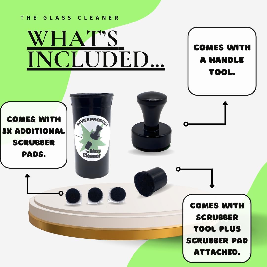 The Glass Cleaner Magnetic Kit | Mini/Small, 9.5 mm Size | For Water Pipes, Vases, Windows, Aquariums and Small & Unique Sizes | Cleans Hard to Reach