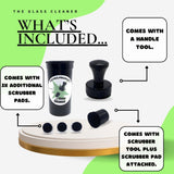 The Glass Cleaner Magnetic Kit | Mini/Small, 9.5 mm Size | For Water Pipes, Vases, Windows, Aquariums and Small & Unique Sizes | Cleans Hard to Reach
