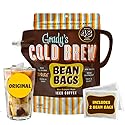 GRADY’S COLD BREW, New Orleans Style, 100% Arabica Ground Coffee & Chicory Pouches, All-in-One Cold Brew Mini Kit with 2 Easy-to-Brew Beans Bags