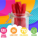 Amish Good Gourmet Licorice Twist Candy - Premium Sweet & Chewy Treat, Raspberry Jumbo Licorice Twist Perfect Snack Under 100 Calories