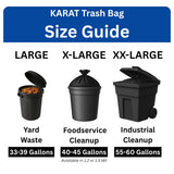 Karat Low Density 33-39 Gallon Trash Can Liner, 33" x 39", 1.2 Mil - 100/Case