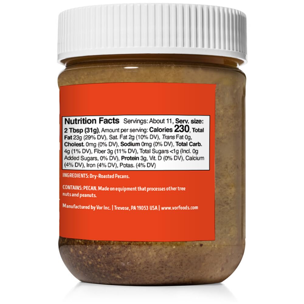 Vör Pecan Butter (12oz) | Single Ingredient | Vegan, Paleo and Keto-Friendly, Gluten-Free