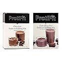 PROTIFIT - High Protein Chocolate & Dark Chocolate Pudding & Shake Mix 2 Pack, 15g Protein, Low Calorie, Low Fat, Low Carb, Aspartame Free, Idea