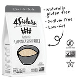 4Sisters - Authentic Short Grain Japonica Sushi Rice - Sustainably Grown - Women Owned - Farm to Table - 2lb