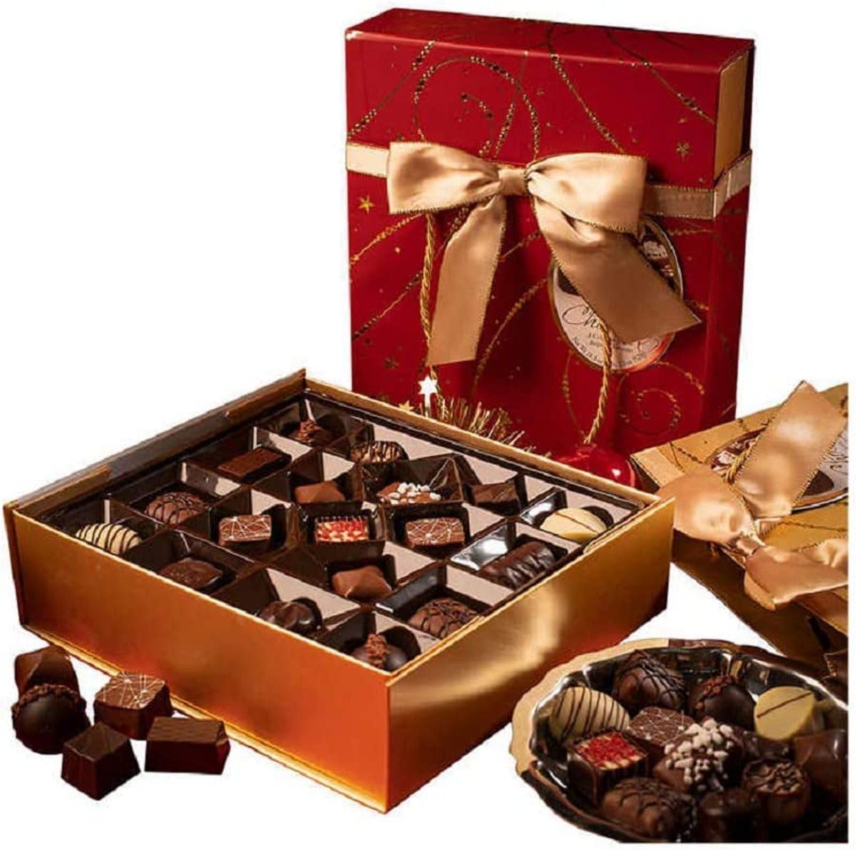 Gudrun Belgian Chocolate Box Bag Assorted Chocolates Gold Box + Bag