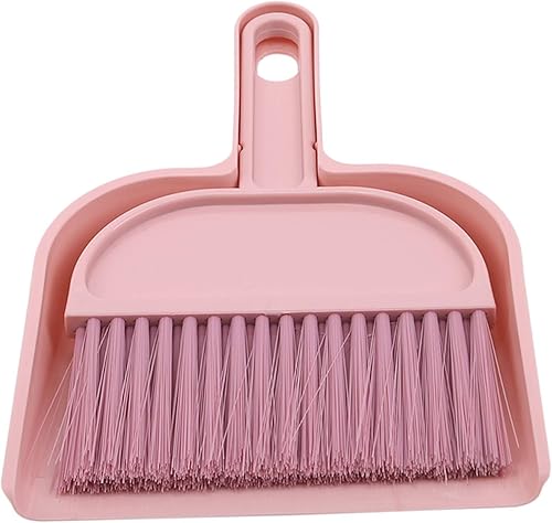 Plastic Mini Broom and Dustpan,Mini Cleaning Brush with Dustpan Set Desktop Cleaning Accessories,Pink with Set,Plastic Broom